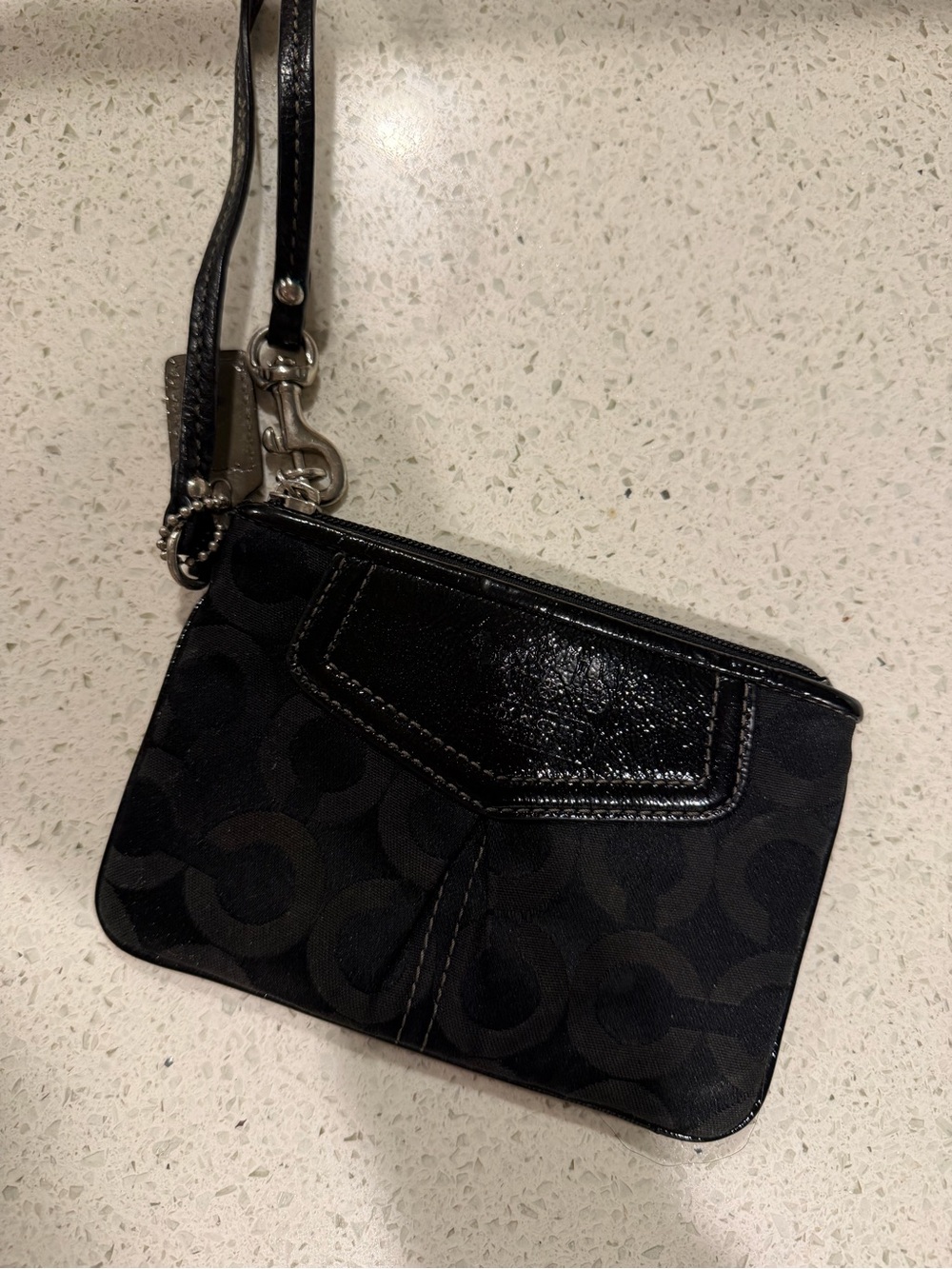 Coach Black Signature Wristlet Wallet - Sleek Everyday Carry